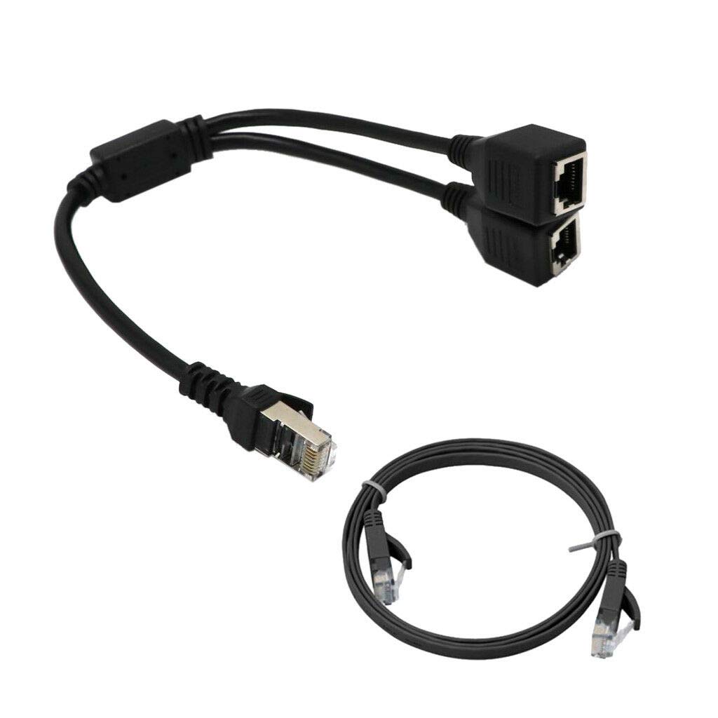 nmc 1 to 2 port rj45 lan ethernet network connector y splitter extender adapter