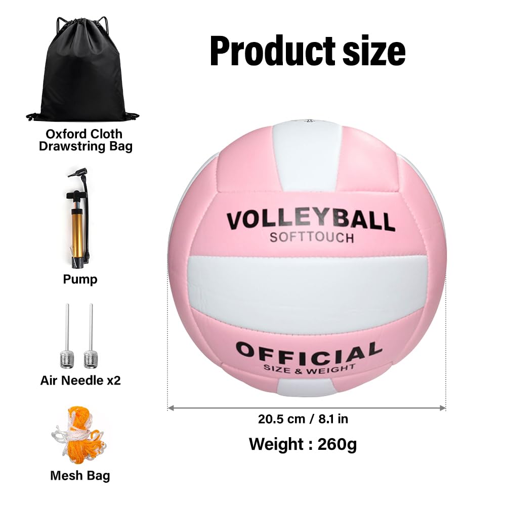 Ballon de Volley, Ballon Beach Volley Taille 5, Résistant à L’éclatement, pour Entraînement et Compétition en Salle, Idéal pour Les Piscines, Les Gymnases et Les Salles de Sport