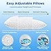 SUPA MODERN Cooling Pillows Queen Size Set of 2, Shredded Memory Foam Pillows for Sleeping 2 Pack, Adjustable Firm Bed Pillow for Side Back Stomach Sleepers, Cool Luxury Gel Pillow for Neck Support