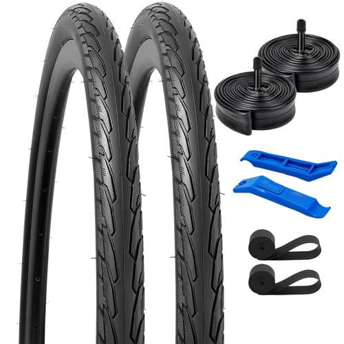 YunSCM 2本セット,29 1.75 タイヤ,29x1.75 47-622 自転車タイヤ + 28/29x1.75/2.40 チューブ 肉厚 米式バルブ32mm +リムテープ + タイヤレバ,適用 29 インチ 1.75 クロスバイク、マウンテンバイク,Y-298