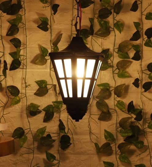 Image of Hurricane Hanging Light, Black Matte Finish Pendant Lamp, Iron and Frosted Glass, B22 Holder, Chain Hanging Light for Indoor Outdoor, Kitchen, Dining Room, Living Room (1 PC)(Without Bulb)