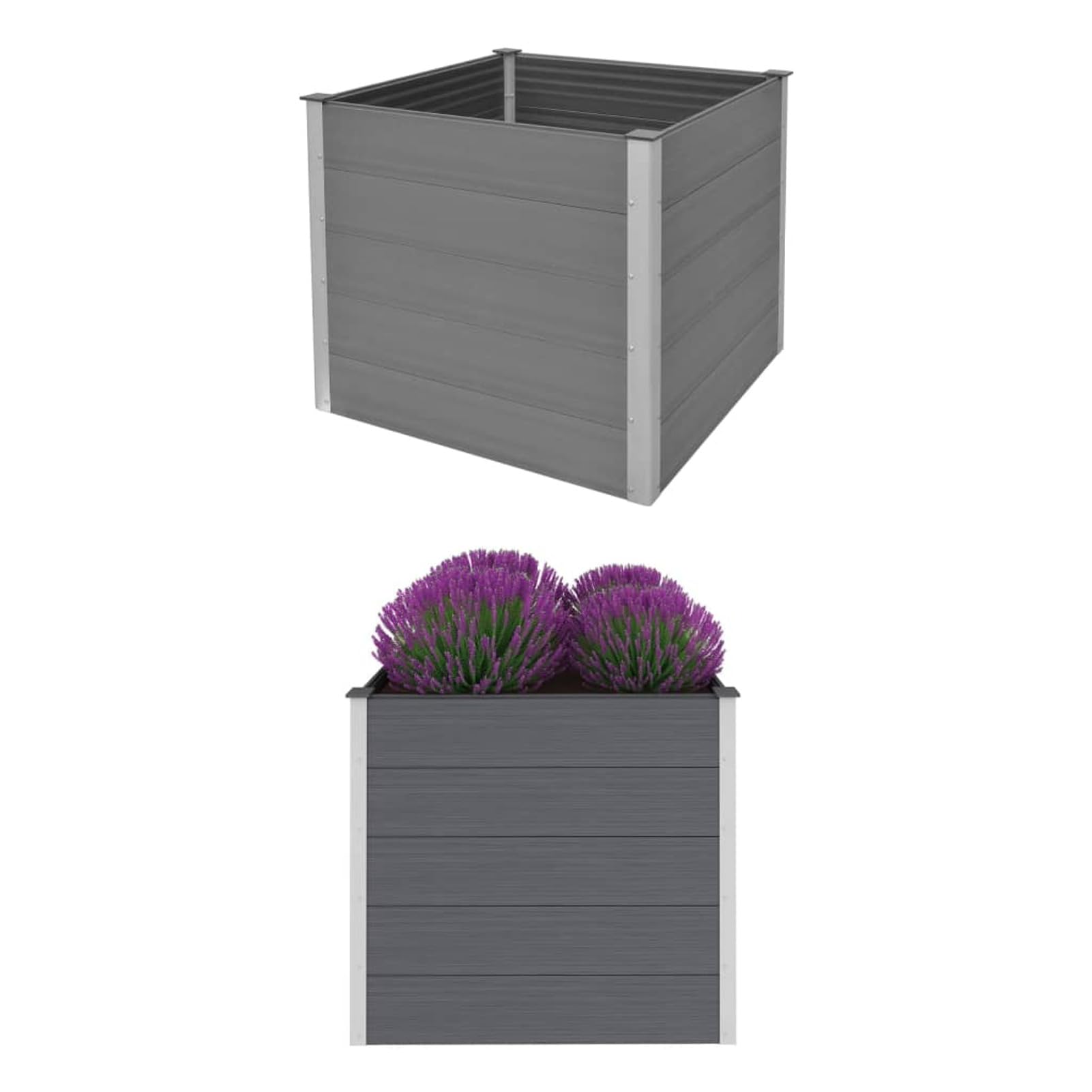 ZEYUAN Arriate, Mesa De Cultivo, Huerto Domestico, Cultivo De Plantas Aromaticas, Arriate De Jardín, de WPC Gris 100x100x91 cm