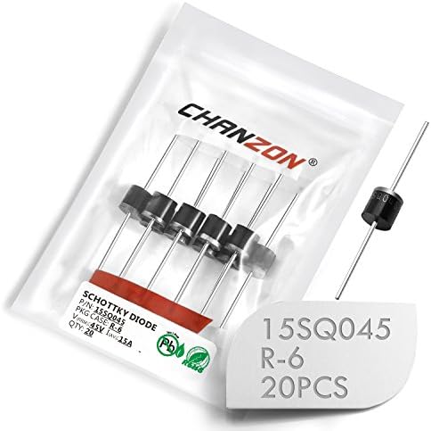 (Pack of 20 Pieces) Chanzon 15SQ045 Schottky Barrier Rectifier Bypass Blocking Diodes 15A 45V R-6 Axial 15 Amp 45 Volt for Solar Cell Panel