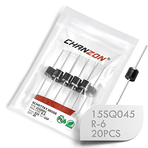 (Pack Of 20 Pieces) Chanzon 15Sq045 Schottky Barrier Rectifier Bypass Blocking Diodes 15A 45V R-6 Axial 15 Amp 45 Volt For Solar Cell Panel #TOP7