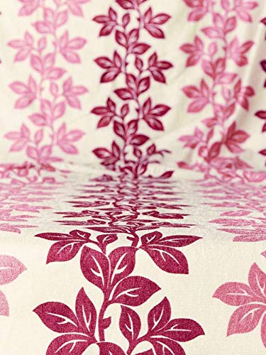 Image of Cortina Durable & Stylish Premium Floral Design 100% Polyester Curtains - Metal Grommets - Easy Fitting Over Window - Bedroom Living Room Kids Room Hall Kitchen - 7 Feet Set of 1 - Maroon 1