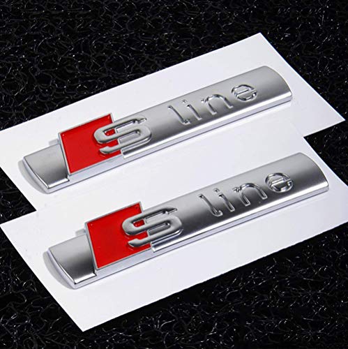 BOLLAER - Pegatinas para el Emblema de la línea S, 2 Unidades, S-Line para Audi A2 A3 A4 A6 A6L A8 A7 Q3 Q5 Q7 RS3 RS5 RS7 Series Logo