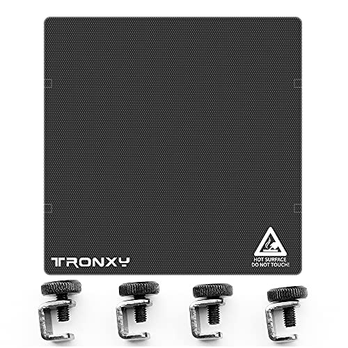 TRONXY X5SA/X5SA PRO Glass Bed Upgraded 3D Printer Glass Platform Heated Bed Build Surface Tempered Glass Plate for 3D Printer, 330x330mm with 4 Clips,3D Printing Parts