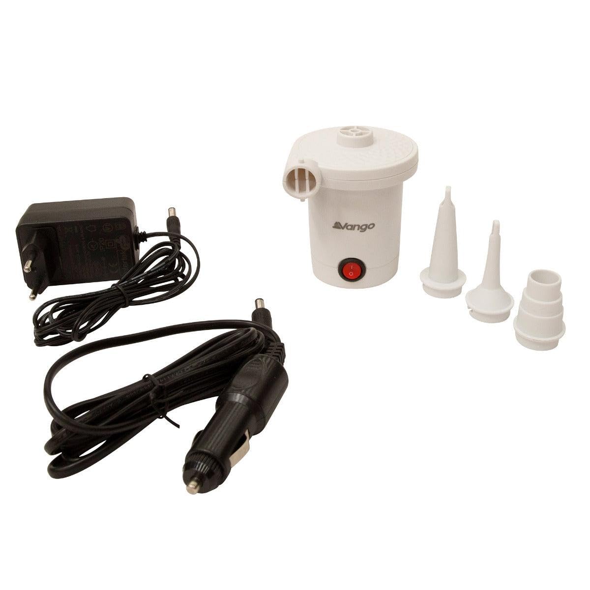 Vango White Mistral AC/DC Pump, Makes Inflating And Deflating A Breeze