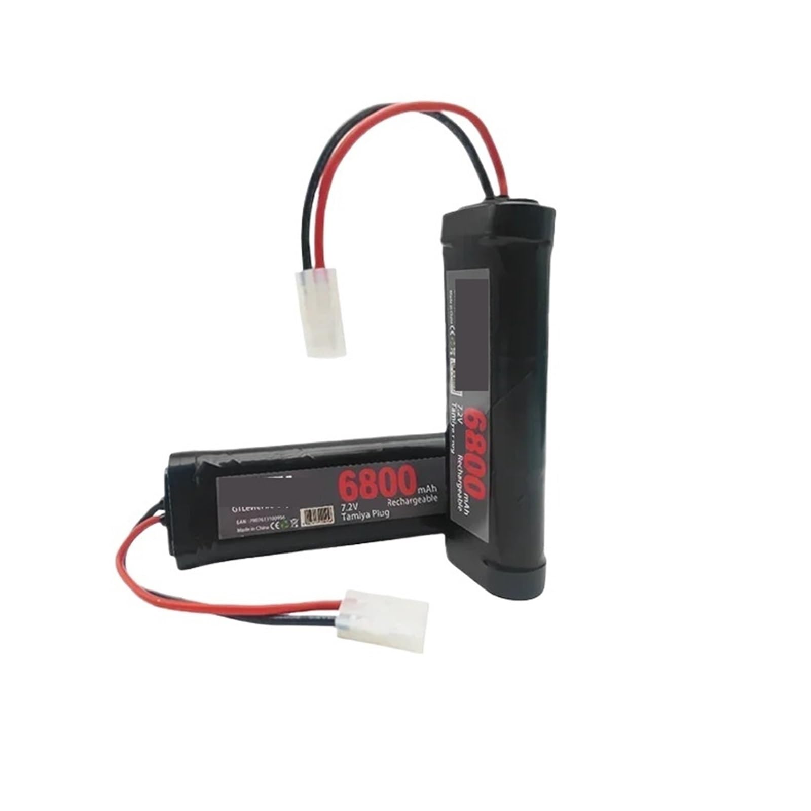 Paquete de 2 baterías de 7.2V 6800mAh, compatibles con Coches, Camiones, Buggies, Barcos y Tanques RC. Baterías Grises de Alta Potencia.