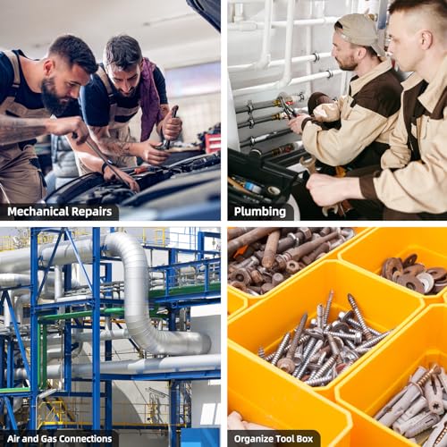 Nut and Bolt Thread Checker Inch & Metric, 26 Male/Female Bolt Size and Thread Gauge, Bolt Thread Identifier 14 Inch & 12 Metric-Quickly Checking and Verifying The Size and Thread Pitch for Bolt Nut