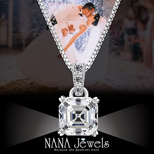 NANA Jewels Asscher Cut CZ Simulated Diamond Solitaire Necklace Sterling Silver3