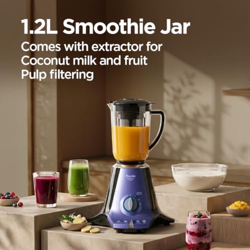 Preethi Zodiac Glitter 750W Mixer Grinder, 5 Jars, Lavender/Black - Image 6