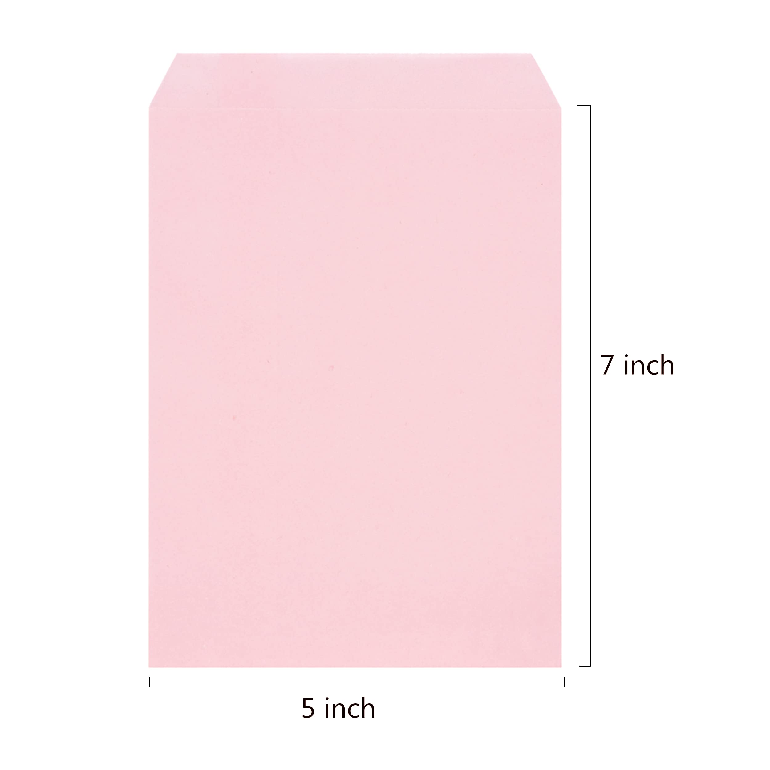 Quotidian Pink Flat Medium Kraft Paper Bags 5" x 7" (13 x 17.8cm) Pack of 100 - Treat Dessert Soap Wedding Party Favor - Image 2