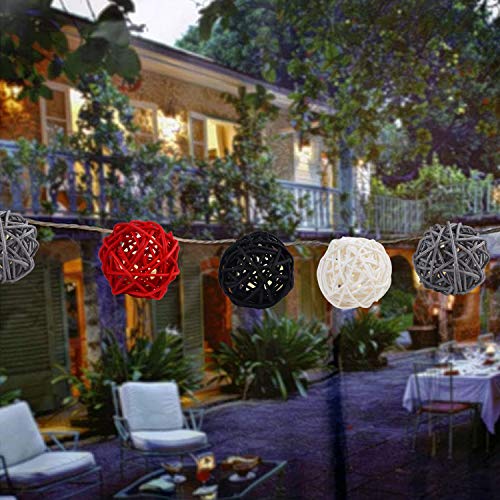 Stmk 24 Pcs 2 Inch Rattan Balls Decorations, Wicker Balls Decorative For Home Decor Diy Vase Bowl Filler Ornament Baby Room Nursery Décor Wedding Table Decoration (Black, Grey, Red, White) #TOP7