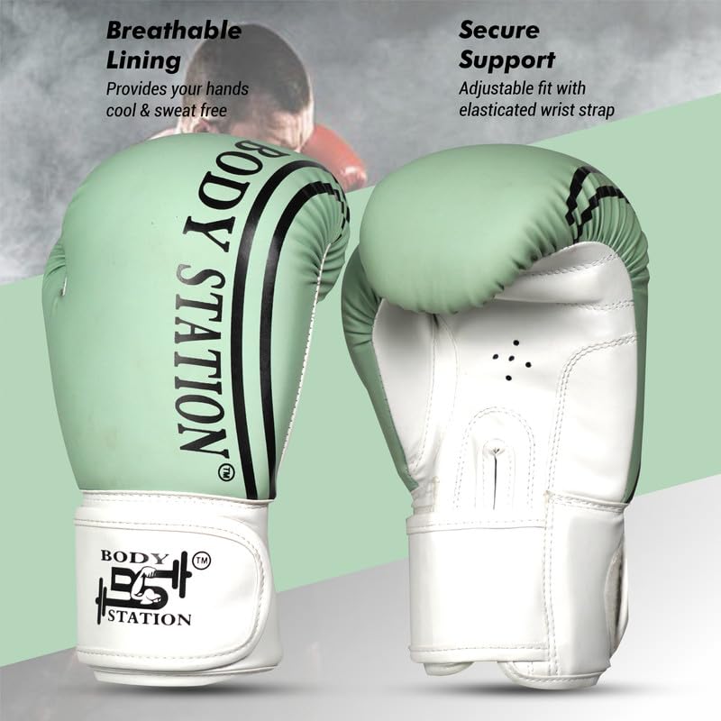Image of Boxing Gloves - Faux Leather Training Gloves with Hook and Loop Velcro Closure for Long-Lasting Strength and Durability
