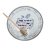 Art Judaica Plat à miel de Roch Hachana en verre « Pomme »