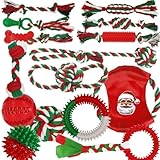 Mnubsrva Dog Toys 15 Pack for Teeth Cleaning and Fun, Puppy Teething Chew Toy with Gift Box, Variety Tug Rope Balls & Rubber Rings Bulk for Puppies
