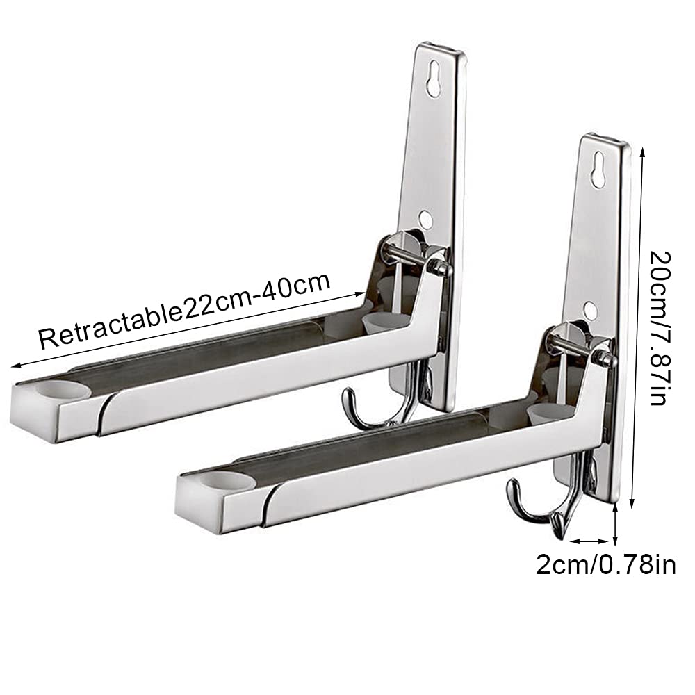 Magnetron Beugel Wandsteun, Opvouwbare Keuken Stretch Oven Stand Plank Rekbelasting 45 KG, Zwart Kleur: wit