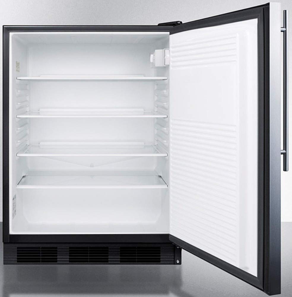 Summit Appliance Al752bksshv Freestanding ADA Compliant 24" Wide 5.5 Cu.Ft. All-Refrigerator For General Purpose Use With Auto Defrost, Stainless Steel Door, Thin Handle And Black Cabinet on Fridge.com - View 3