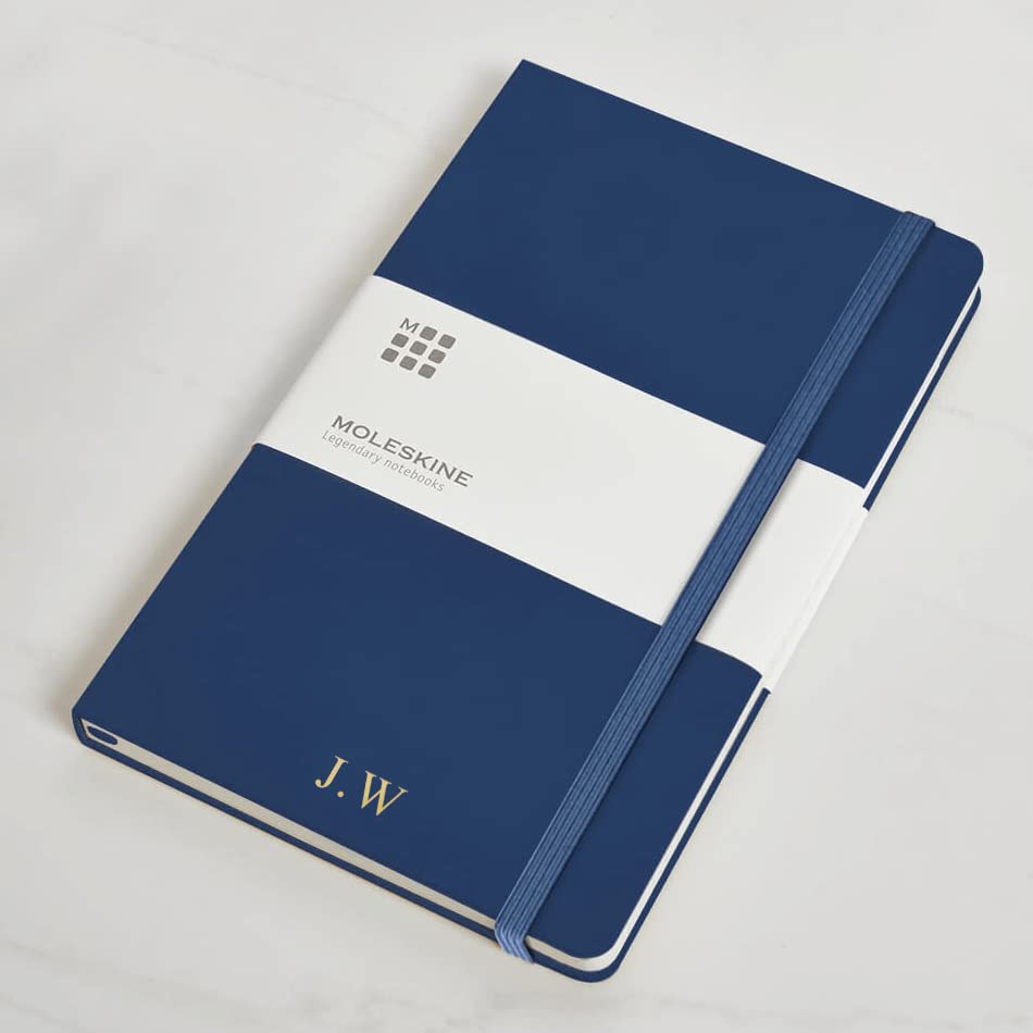 Personalised Custom Premium Hardcover Moleskine Notebook - Custom Gifts for CEO, Managers, Husband, Students (Sapphire Blue)