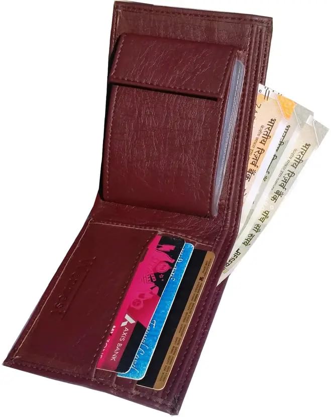 Genuine Leather Bifold Wallet for Men, Brown, Multiple Card Slots, Cash Compartment, Classic Design-image-14
