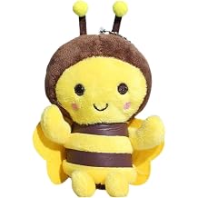 Cute Bee Plush Keychain Charm Christmas Made of Soft Pp Cotton Decorative Stuffed Bee Pendant for Bag Decoration and Accessory for Most People