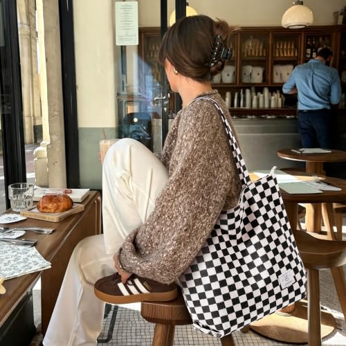 Image of KALIDI Women Corduroy Tote Bag Zipper Casual Tote's Handbag Big Capacity Shoulder Bag with Pockets