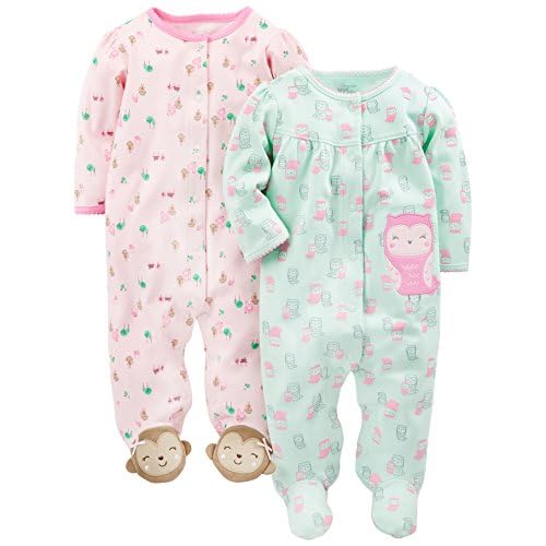 Simple Joys by Carter’s Baby Girls’ 2-Pack Cotton Snap Footed Sleep and Play