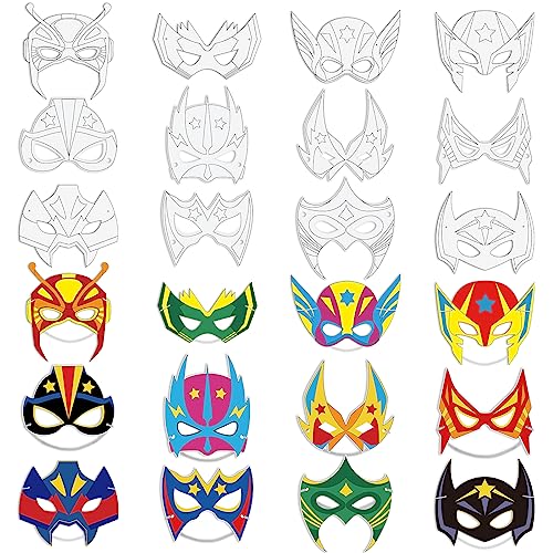 Sosation 72 Pcs DIY Paper Hero Masks Crafts for Kid Classroom Activities