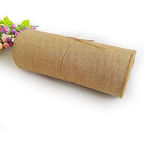 30 cm x 10 m Hessian Table Runner Complete Edge Suture Great for Wedding Table Decoration for Christening Party Cover