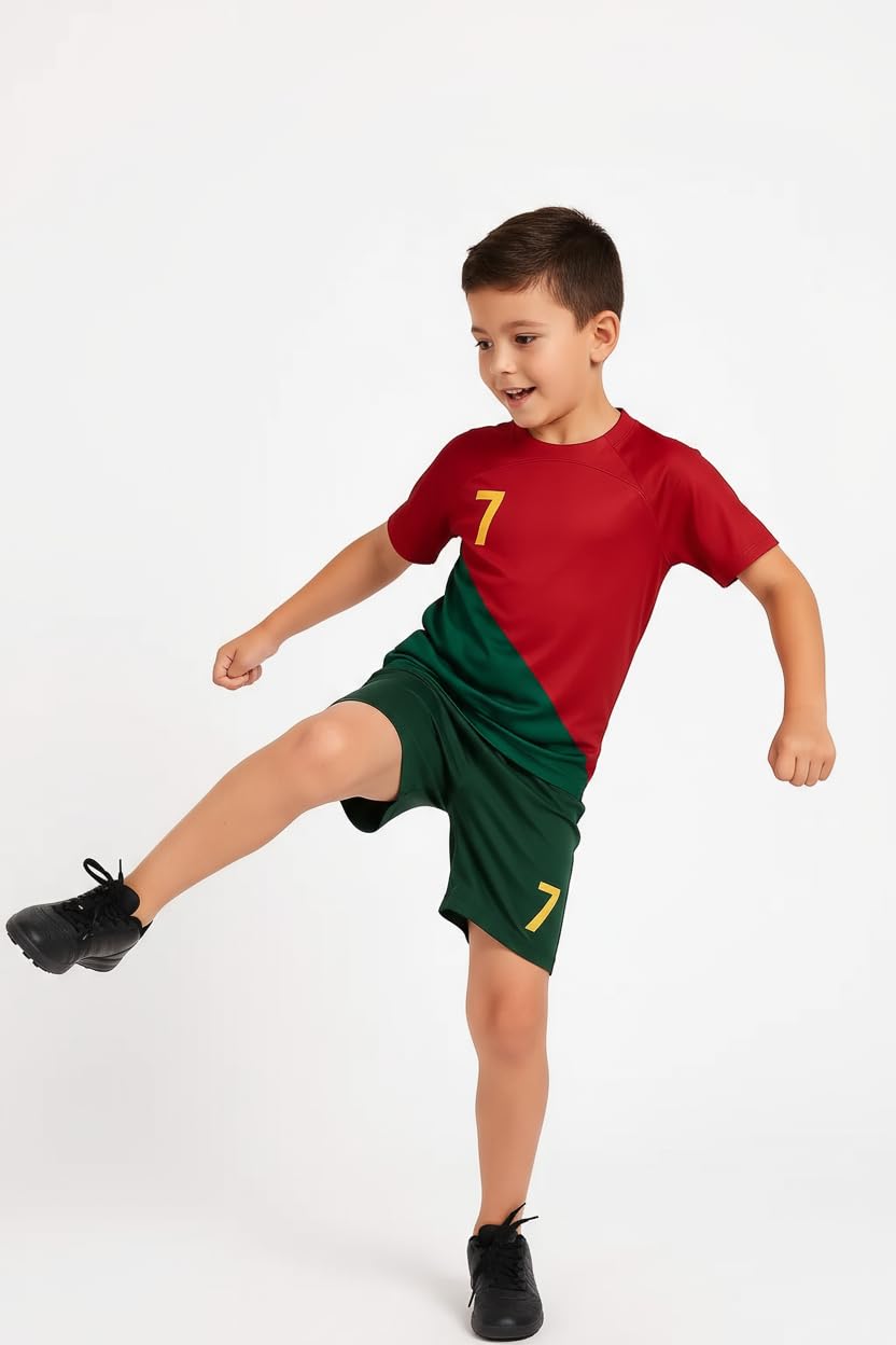 Clothing Accessories Boys Innerwear Vests Tees Ronaldo 7 8000_S8000 VG21 Red Green M 4