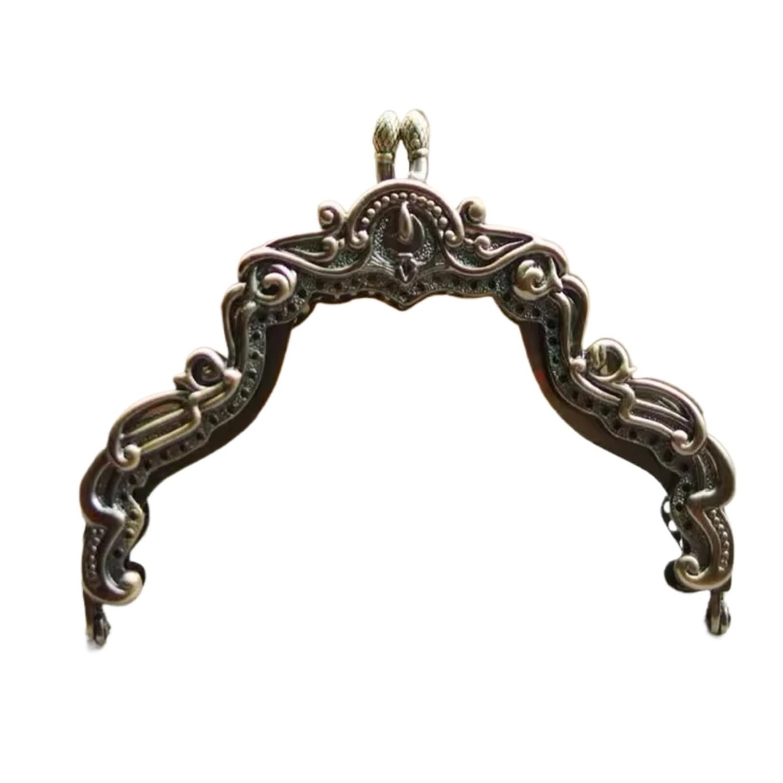 PVUVTNAHW 1/5pcs 12.5CM Antique Bronze Silver Retro Handle Metal Purse Frame Kiss Clasp For Handbag DIY Bag Accessories(Antique Bronze,5PCS)