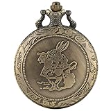 Orologio da tasca uomo, romantico bronzo orologio da tasca Alice nel paese delle meraviglie carino orologi, regali per gli uomini - Jlyshop orologio da tasca