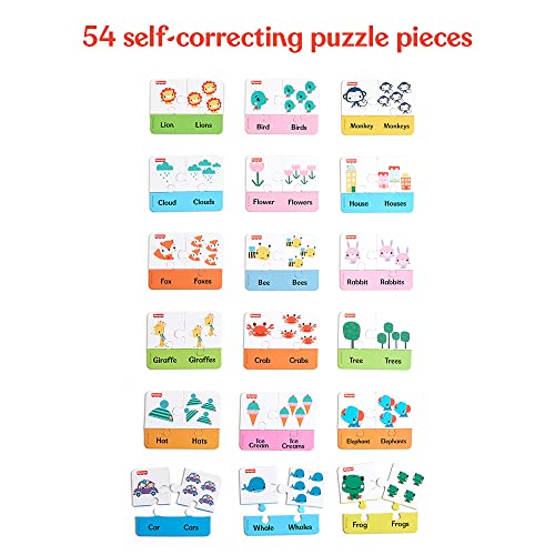 Image of Fisher Price One & Many - 54 Pieces Singular & Plural Learning Puzzles for Kids Age 4+ Years & Above - Learning and Development Puzzles - Fun & Learn with Colorful Puzzles
