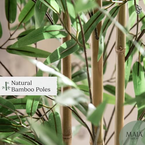 Maia-Shop-Fake-Plants-Artificial-Bamboo-Tree-35FT-Tall-Faux-Plant-Bamboo-Silk-Tree-with-Natural-Wood-Trunk-and-Realistic-Leaves-for-Home-Decor-41-inches