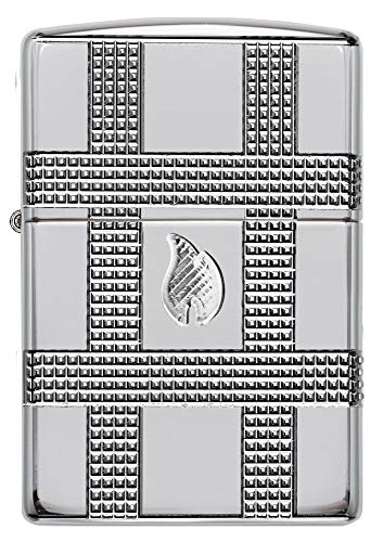 Encendedor Zippo Geometric Design Cromado miniatura 2