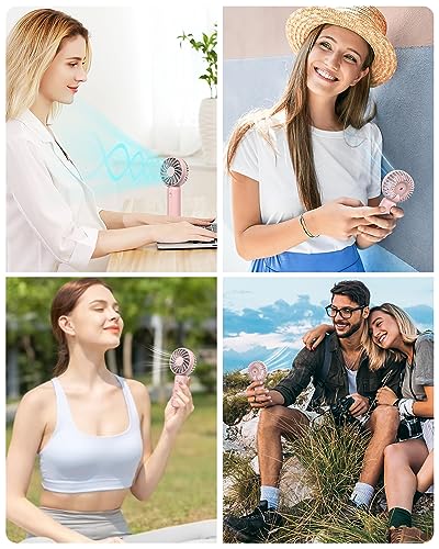 Image of ARCTICOOL High Speed Portable Fan - 100 Speed Adjustable Mini Fan - With Screen Display Hand Fan - Lightweight Design, Low Noise, and Easy Portability for Indoor and Outdoor Use (Light Pink)