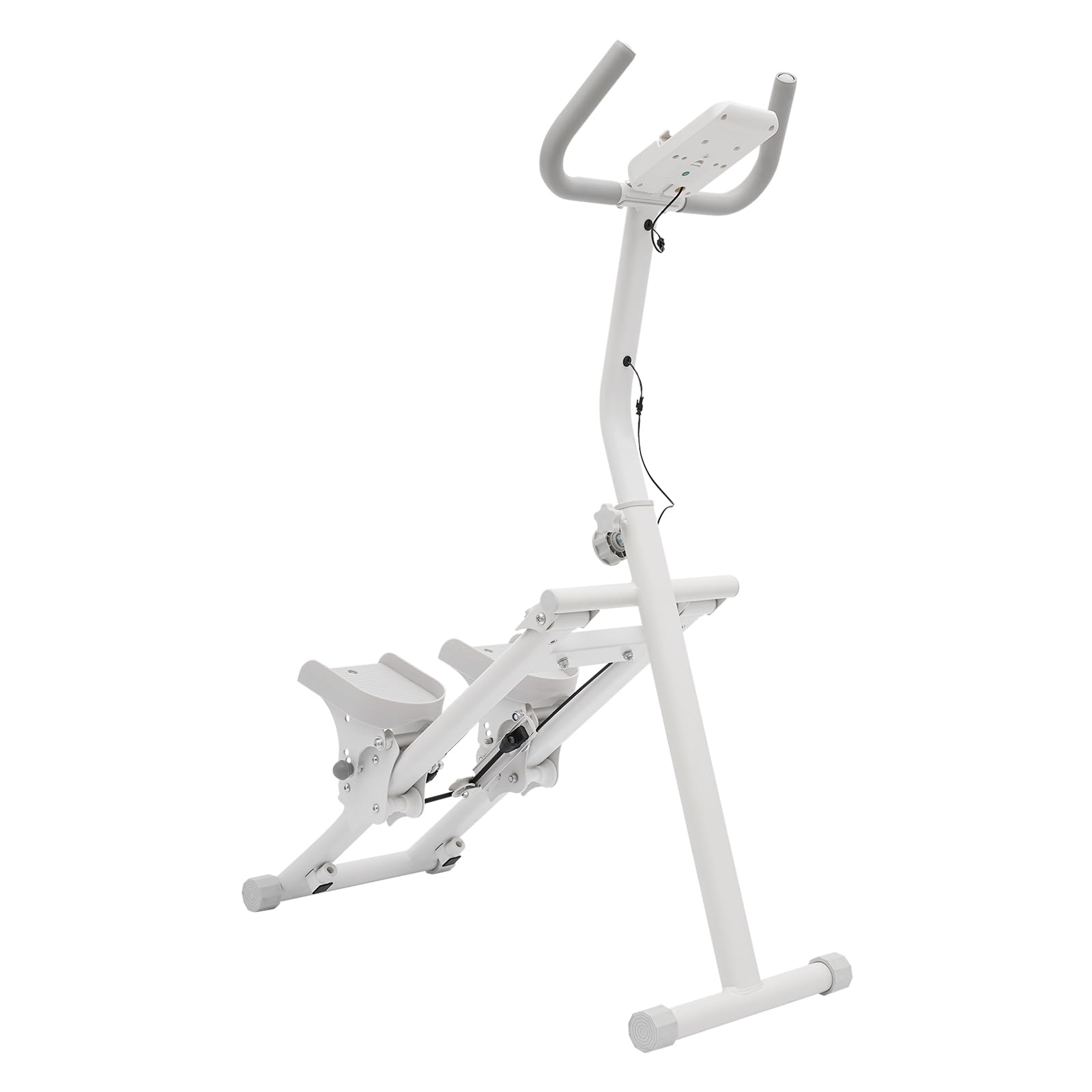 Weiß Kletter-Stepper-Gerät Hause, klappbares Treppen Klettergerät Vertikaler Treppensteiger, für Heim-Fitnessstudios, kommerzielle Fitnesscenter, Schlafzimmer und Wohnzimmer 37,5 * 85,5 * 114-125 cm