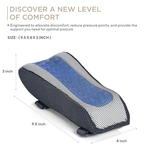 Image of FOVERA Gel Armrest Pads for Office & Gaming Chair, Premium Soft Gel Top with Memory Foam Base, Ergonomic Elbow Pillow for Comfortable Arm Support and Arm & Elbow Pain Relief (2 PCs)