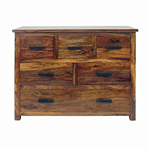 APRODZ Sheesham Wood Caxias Chest of 6 Drawers Storage Cabinet for Living Room | Wooden Sideboard | Brown Finish-image-39