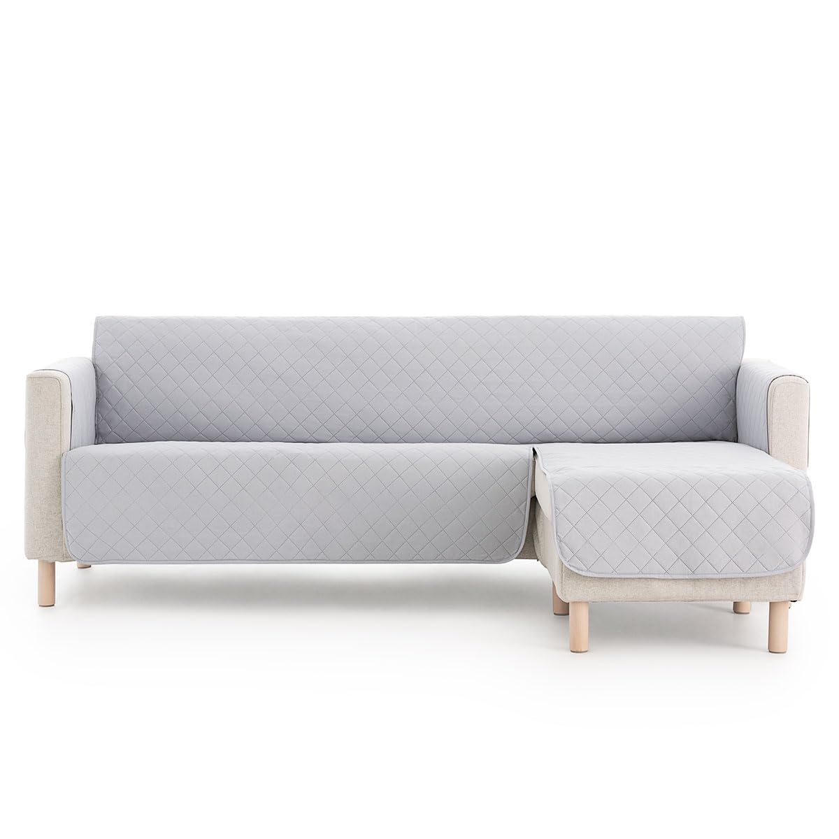 Lanovenanube - Funda Chaise Longue Acolchado Mallorca - Práctica - Izquierda 200 cm - Color Gris Claro C21