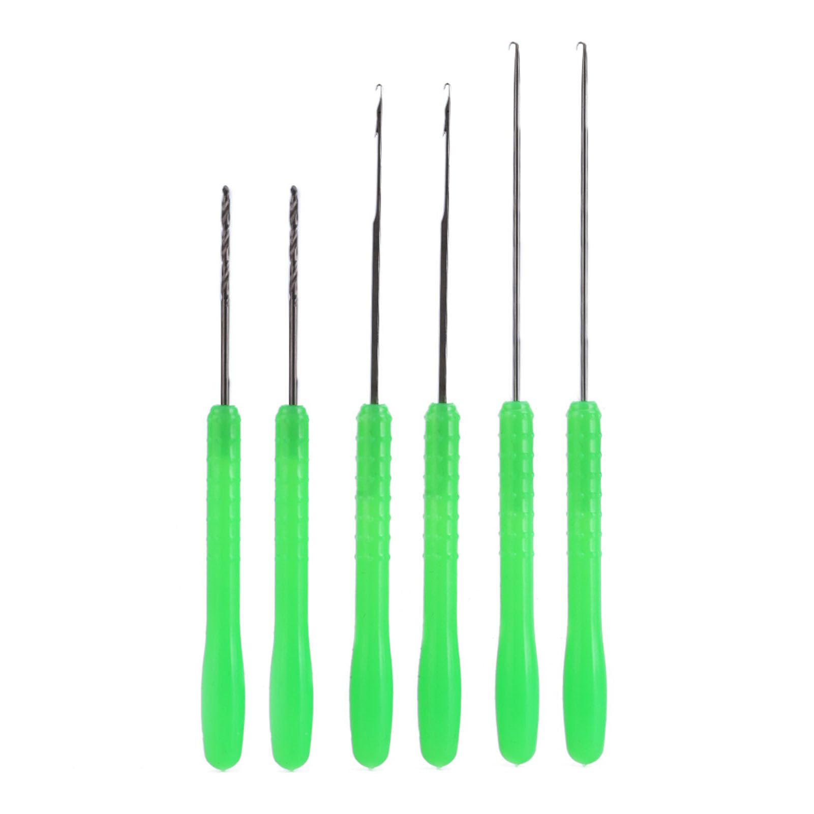 Dpofirs Set di Aghi per Esche da Pesca, Kit di Aghi per Perforazione Esche e Kit di per Uncini con Punte Sottili e Impugnatura Ergonomica, per Realizzare Rig e Linee di Fissaggio