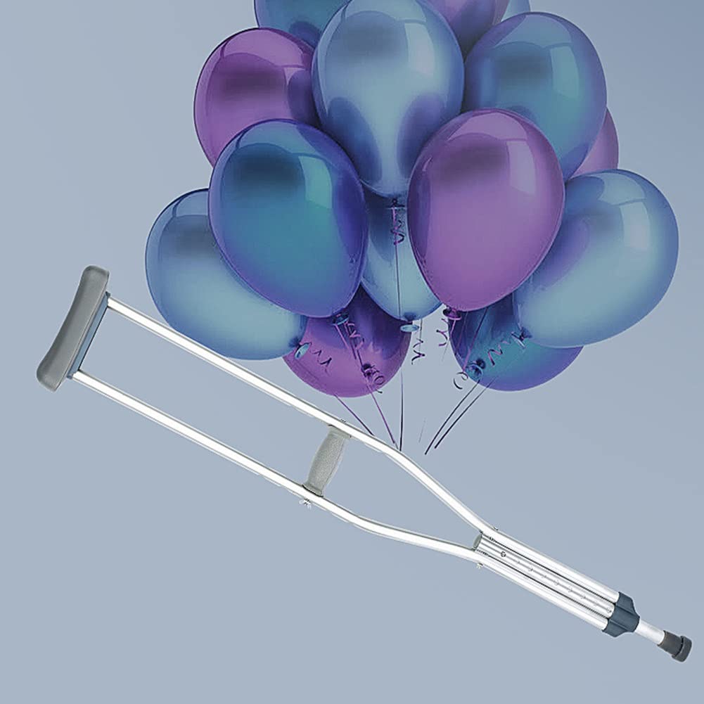 Stampelle Ortopediche Regolabili, Bastone da Passeggio in Alluminio per Adulti, Stampelle Ergonomiche per Impieghi Gravosi, Adatte per Altezza 150-175 cm (Color : Silver, Size : 1 Pair)