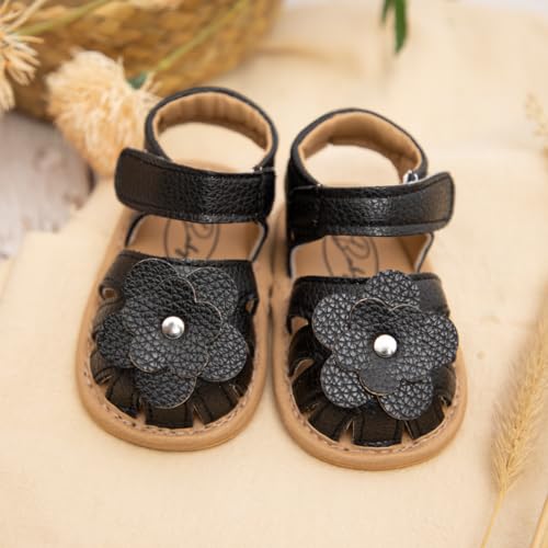 Image of Babelvit Infant Baby Girl Boy Sandals Comfort Premium Summer Outdoor Casual Beach Shoes with Flower Bowknot Anti Slip Rubber Sole Newborn Toddler Prewalker First Walking Shoes