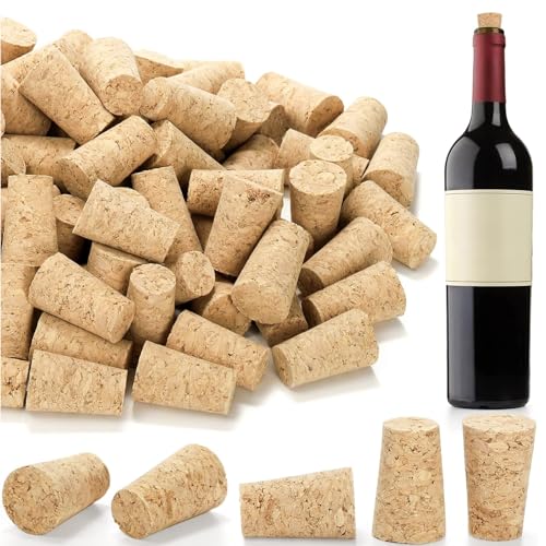 50 PCS Tapones de Corcho Artículos de Corchos de Vino Corcho Natural Tapones Cónicos de Corcho 2,2 x 1,8 x 3,5 cm para Manualidades para Decorar Vino, Bricolaje, Manualidades