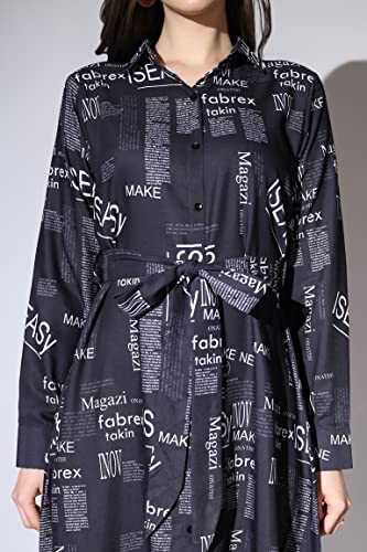 Image of Leriya Fashion Western Dress for Women | Rayon Paper Printed Dresses with Belt | Collared Neck on Button | Knee Length Dresses for Women | Ideal for Outing | Hangouts for Girls