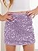 CharmWM Girls Sequin Skirt Kids Fashion High Waisted Sparkle Glitter Party Short Dress Mini Skirts 5-14 Years Light Purple