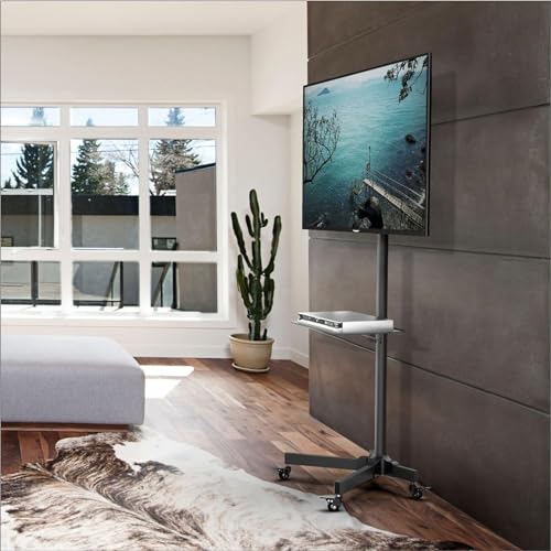 Soporte móvil para TV con ruedas, ajustable en altura, para pantallas de 23-60" miniatura 7