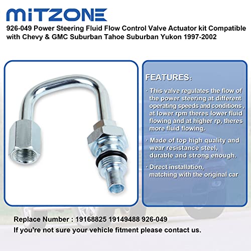 Mitzone 926-049 Power Steering Fluid Flow Control Valve Actuator Kit Compatible With Chevy & Gmc Suburban Tahoe Suburban Yukon 1997-2002 Replace 19168825 #TOP3
