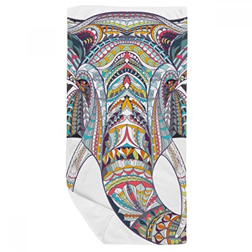 Serviette de bain éléphant mosaïque multicolore 35x70 cm - 2